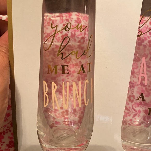 Set of 2 champagne flutes Brunch themed - Picture 3 of 5
